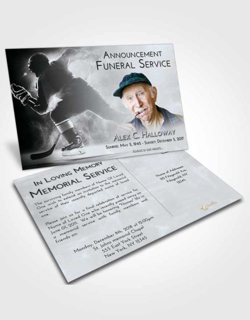 Funeral Announcement Card Template Freedom Hockey Paradise