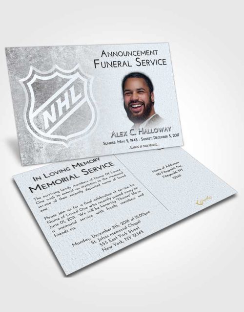 Funeral Announcement Card Template Freedom Hockey Tranquility