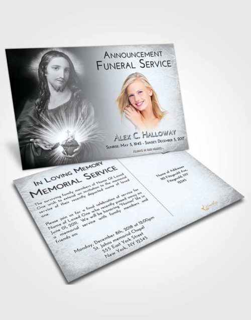 Funeral Announcement Card Template Freedom Jesus Christ