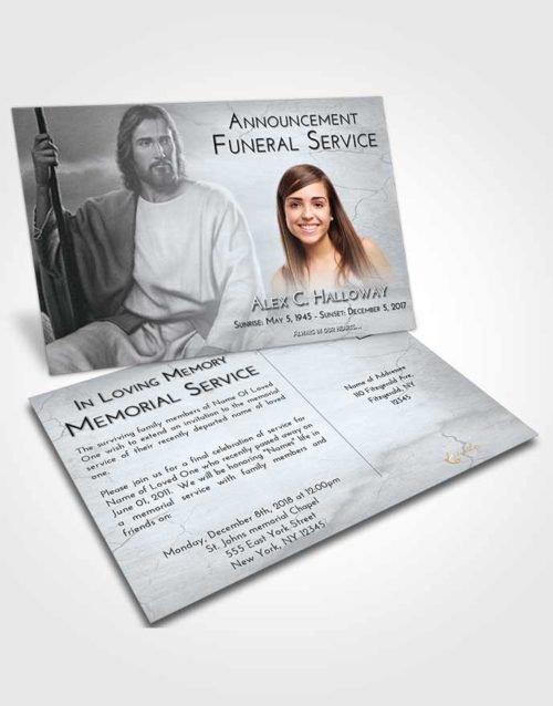 Funeral Announcement Card Template Freedom Jesus Prayers
