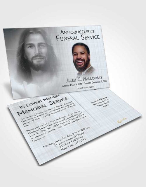 Funeral Announcement Card Template Freedom Jesus in Heaven