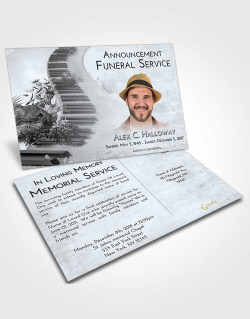 Funeral Announcement Card Template Freedom Jungle Music