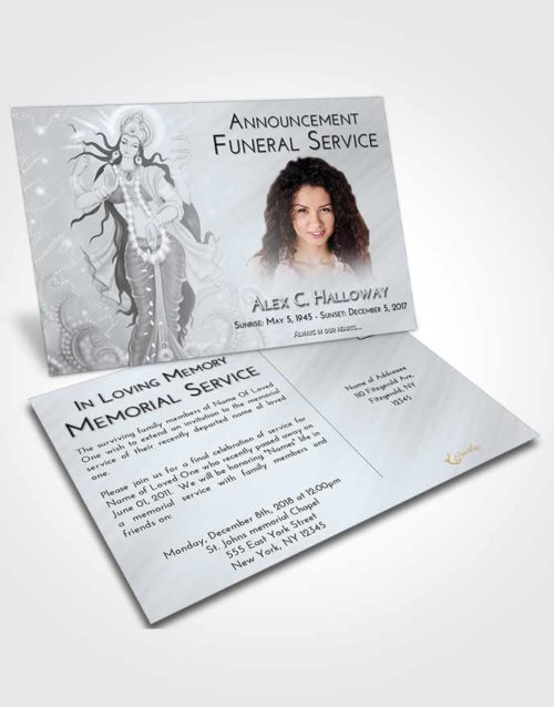 Funeral Announcement Card Template Freedom Lakshmi Divinity