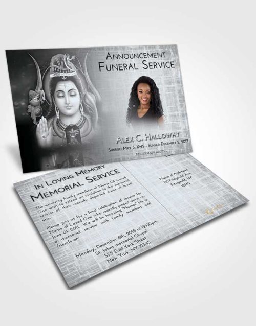 Funeral Announcement Card Template Freedom Lord Shiva Dignity