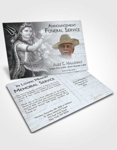 Funeral Announcement Card Template Freedom Lord Shiva Excellence