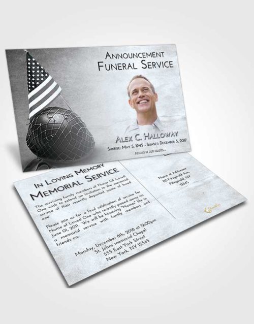 Funeral Announcement Card Template Freedom Loving Veteran