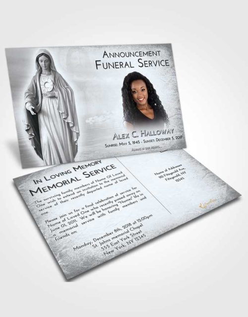 Funeral Announcement Card Template Freedom Mary Full of Grace