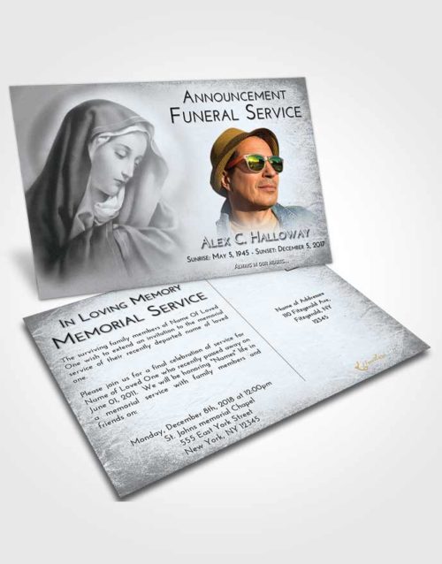 Funeral Announcement Card Template Freedom Mary Mother in Heaven