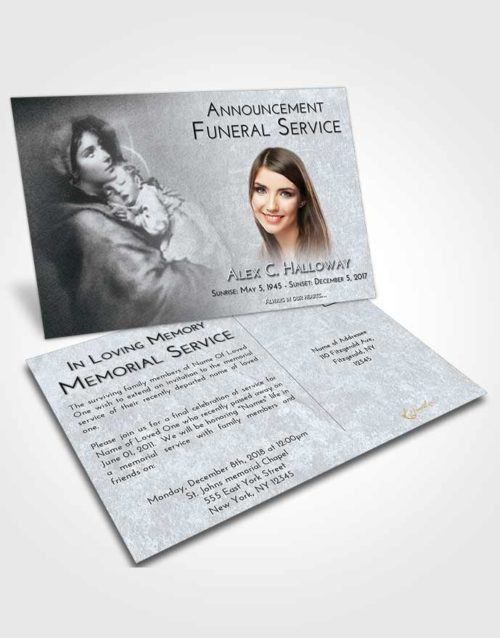 Funeral Announcement Card Template Freedom Mary and Jesus