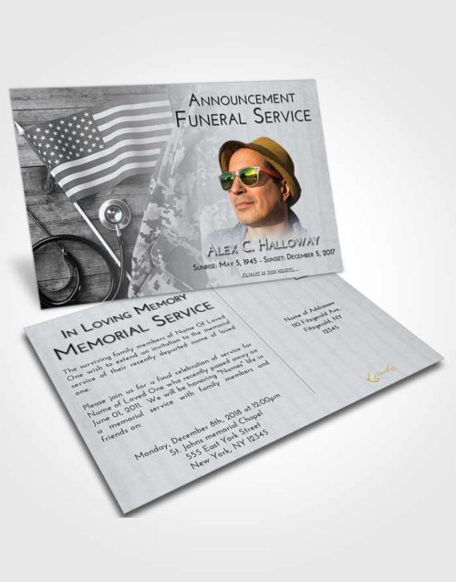 Funeral Announcement Card Template Freedom Military Medical
