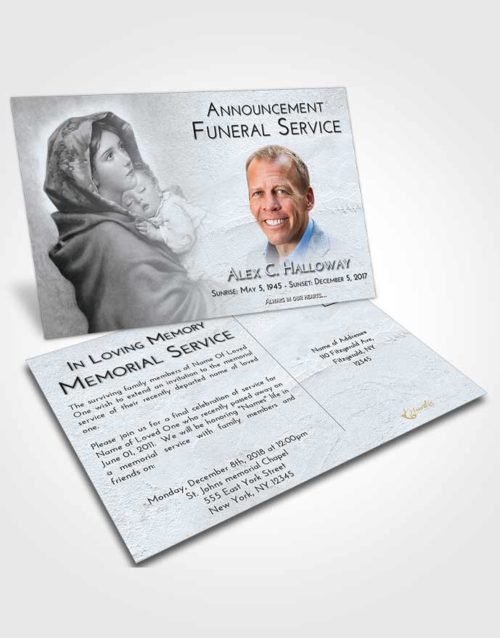 Funeral Announcement Card Template Freedom Mother Mary