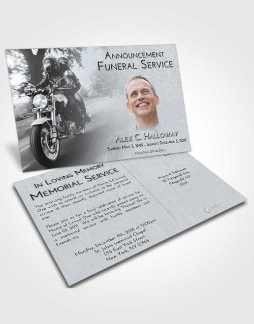 Funeral Announcement Card Template Freedom Motorcycle Days
