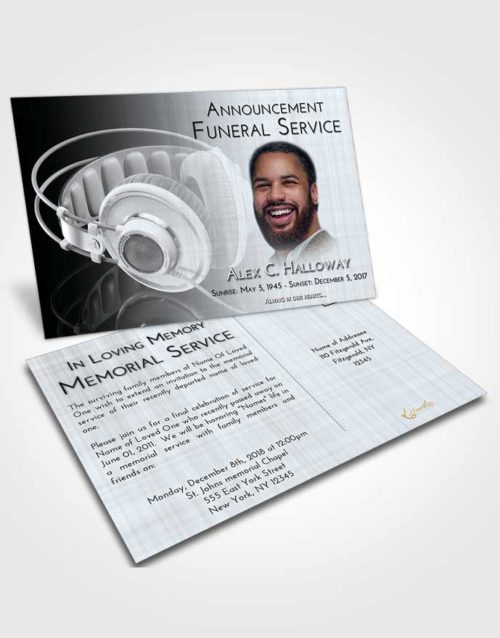 Funeral Announcement Card Template Freedom Music Alley