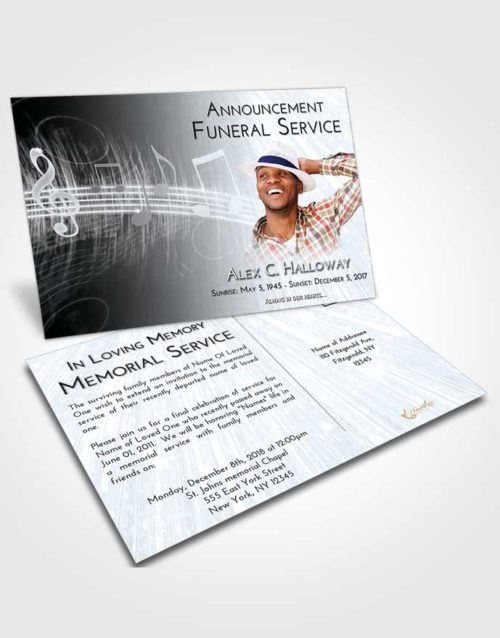 Funeral Announcement Card Template Freedom Music Peace