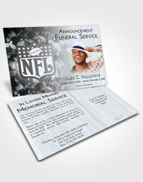 Funeral Announcement Card Template Freedom NFL Star