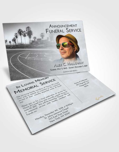 Funeral Announcement Card Template Freedom On the Court
