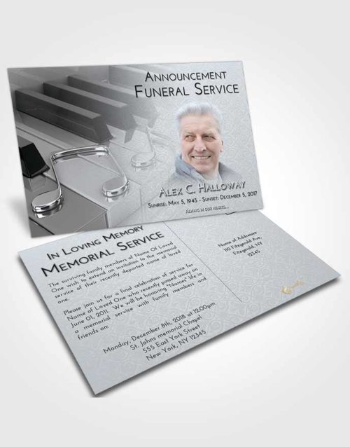 Funeral Announcement Card Template Freedom Piano Keys