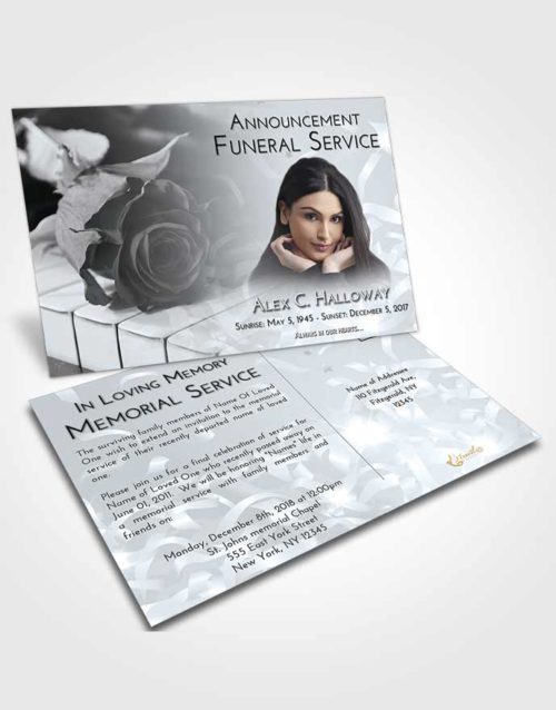 Funeral Announcement Card Template Freedom Piano Rose