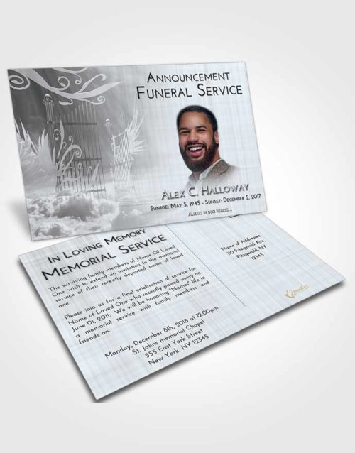 Funeral Announcement Card Template Freedom Precious Gates to Heaven