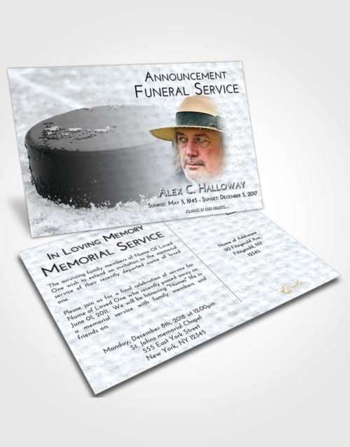 Funeral Announcement Card Template Freedom Puck of Honor