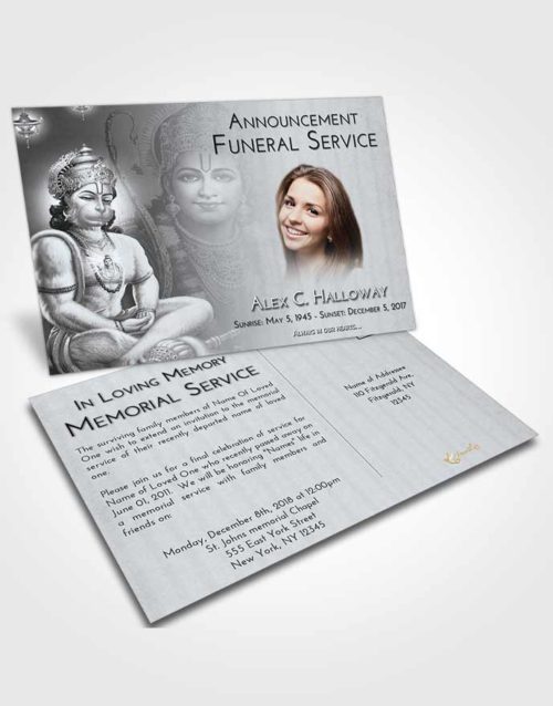 Funeral Announcement Card Template Freedom Ram Bhakth Hanuman