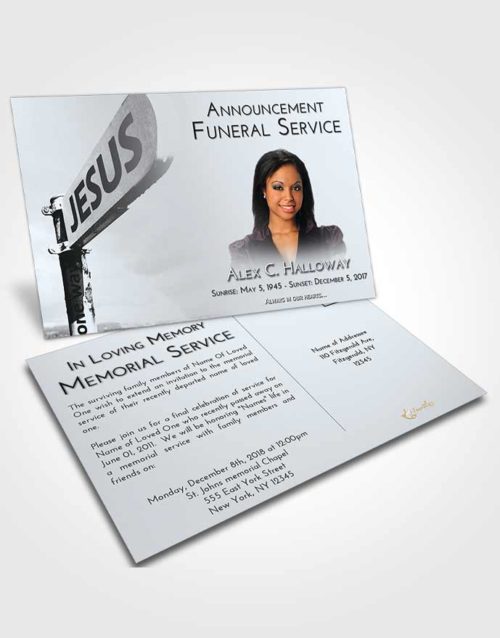 Funeral Announcement Card Template Freedom Road to Jesus