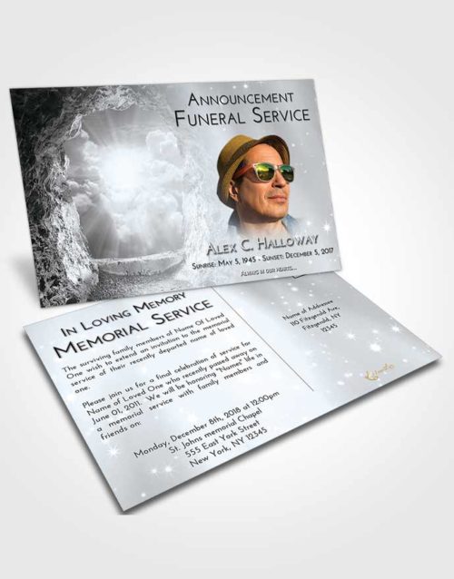 Funeral Announcement Card Template Freedom Rocky Gates to Heaven