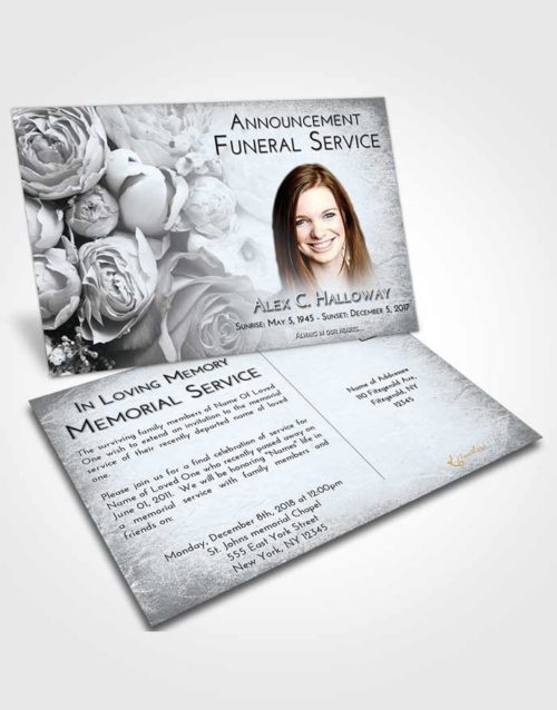 Funeral Announcement Card Template Freedom Rose Magic
