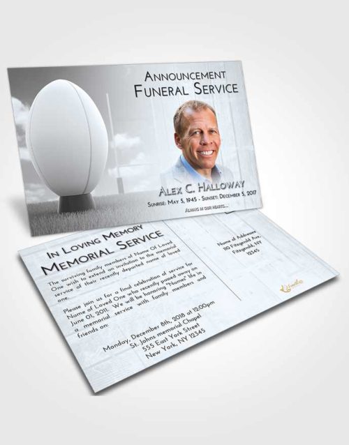 Funeral Announcement Card Template Freedom Rugby Honor
