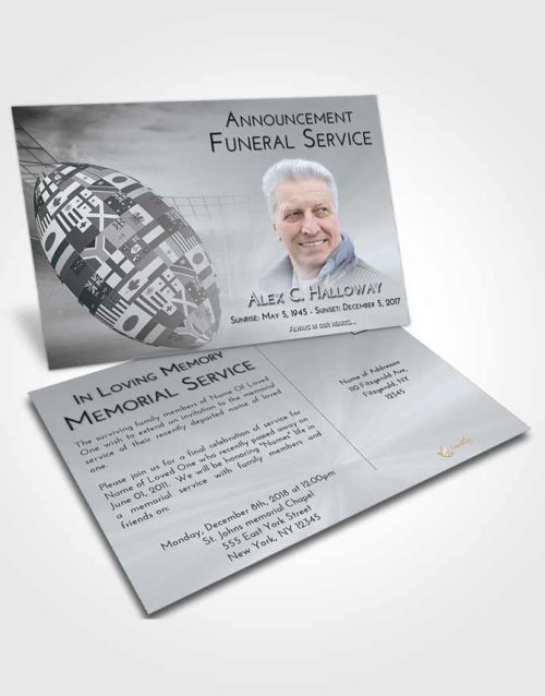 Funeral Announcement Card Template Freedom Rugby Passion