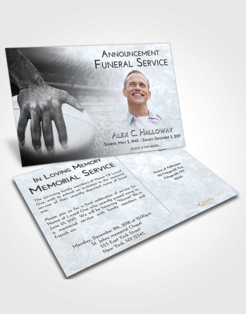 Funeral Announcement Card Template Freedom Rugby Surprise