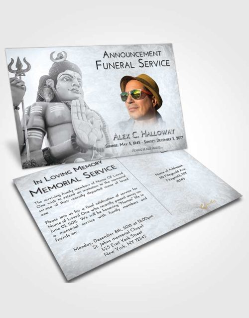 Funeral Announcement Card Template Freedom Shiva Divinity