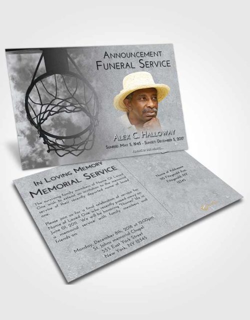 Funeral Announcement Card Template Freedom Sky Ball