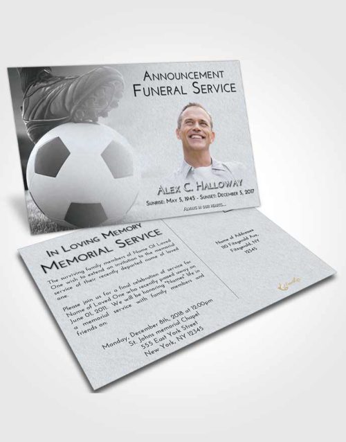 Funeral Announcement Card Template Freedom Soccer Cleats