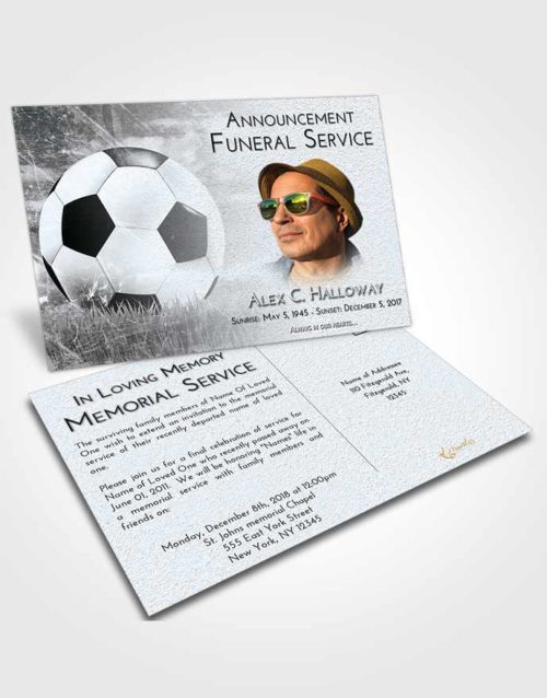 Funeral Announcement Card Template Freedom Soccer Dreams
