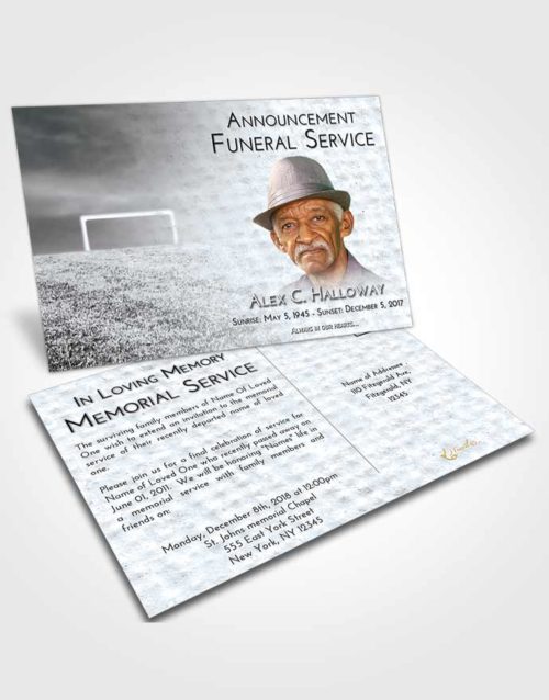 Funeral Announcement Card Template Freedom Soccer Journey