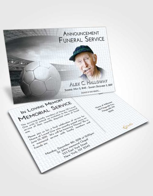 Funeral Announcement Card Template Freedom Soccer Love