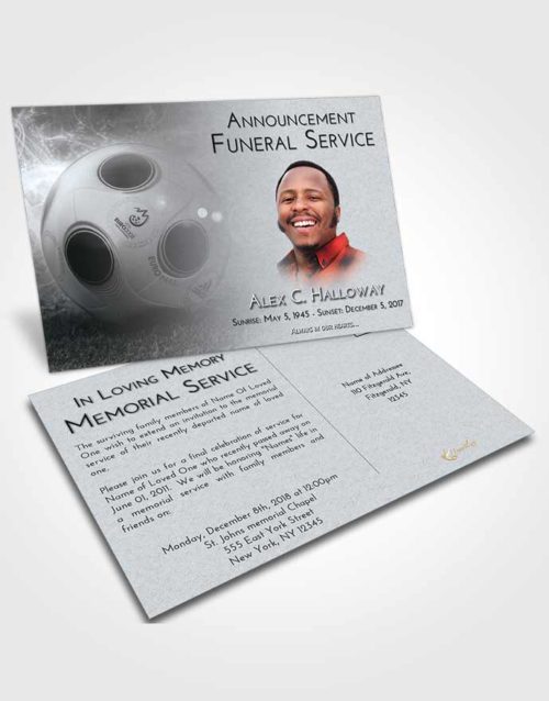 Funeral Announcement Card Template Freedom Soccer Miracle