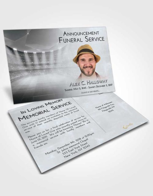 Funeral Announcement Card Template Freedom Soccer Stadium