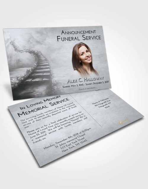 Funeral Announcement Card Template Freedom Stairway Above