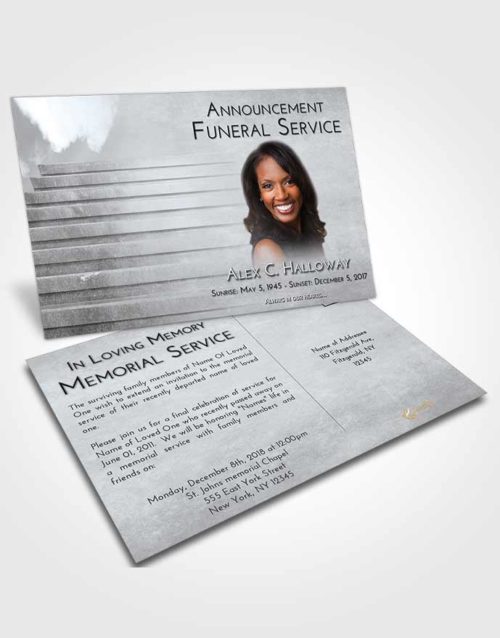 Funeral Announcement Card Template Freedom Stairway Into the Sky