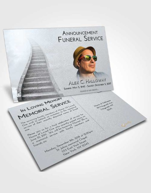 Funeral Announcement Card Template Freedom Stairway to Bliss