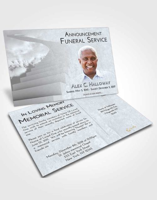 Funeral Announcement Card Template Freedom Stairway to Divinity