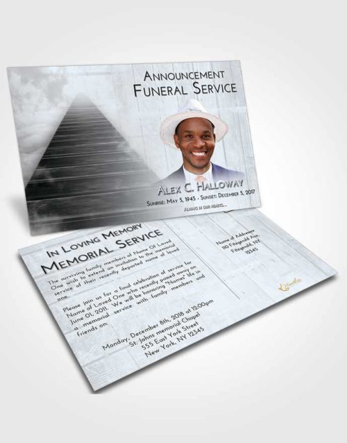 Funeral Announcement Card Template Freedom Stairway to Eternity