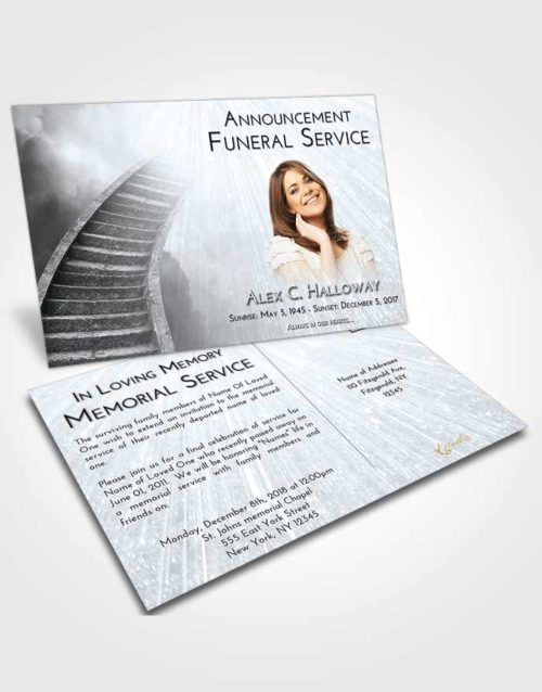 Funeral Announcement Card Template Freedom Stairway to Magnificence