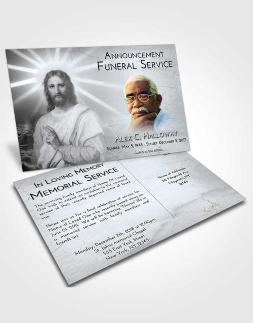 Funeral Announcement Card Template Freedom Star of Jesus
