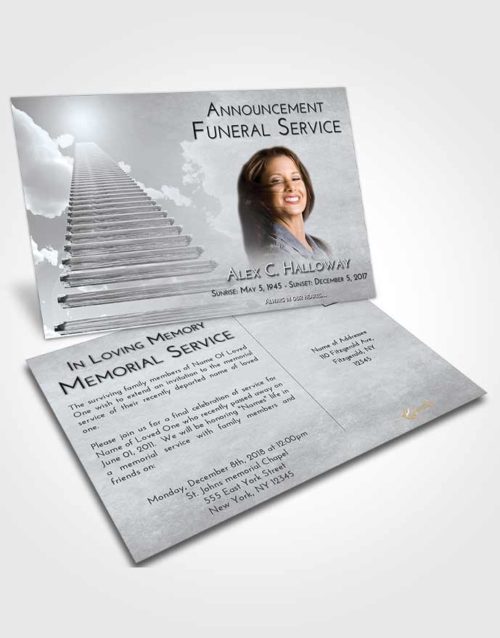 Funeral Announcement Card Template Freedom Steps to Heaven