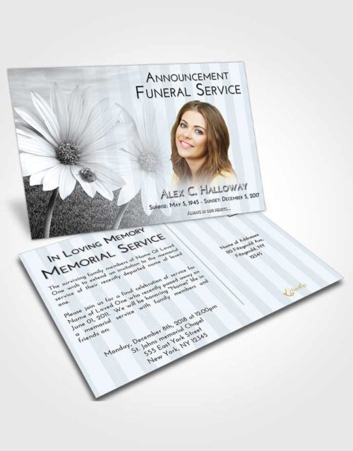 Funeral Announcement Card Template Freedom Summer Flower