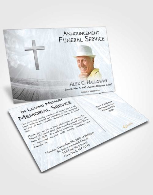 Funeral Announcement Card Template Freedom The Cross of Life