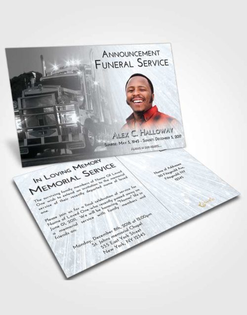 Funeral Announcement Card Template Freedom Trucker Dreams